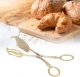 Retro Zinc Alloy Bread Tong Baking Food Clip Kitchen Tool Square Head Bread Tong Cake Tong Food Clip(Gold)