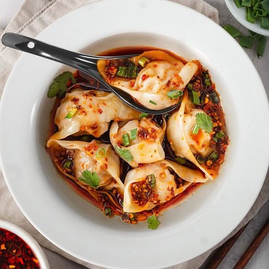 Soup Spoon, Black Ceramic Spoon Set of 6, Chinese Soup Spoon, 6.75" Ramen Spoon, Deep Oval Hook Design, Dishwasher Safe