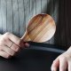 2 Pack Rice Paddle Spoon Natural Wood Non-stick Rice Scooper with Round Shallow Head Food Service Spoon Kitchen Utensils for Rice Potato Salads Desserts, 7 Inch