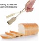 Retro Zinc Alloy Bread Tong Baking Food Clip Kitchen Tool Square Head Bread Tong Cake Tong Food Clip(Gold)